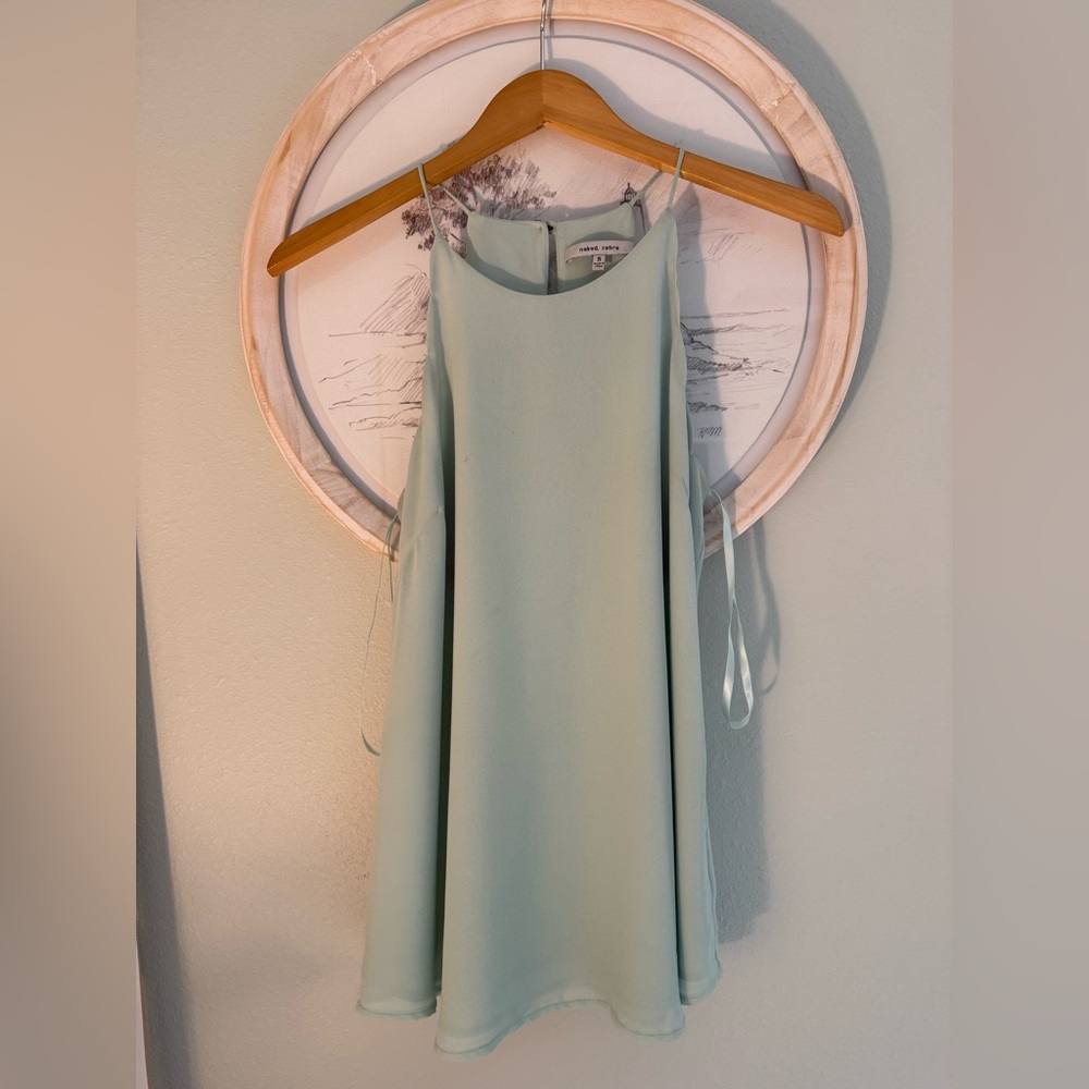 Naked Zebra Light Green Backless Dress